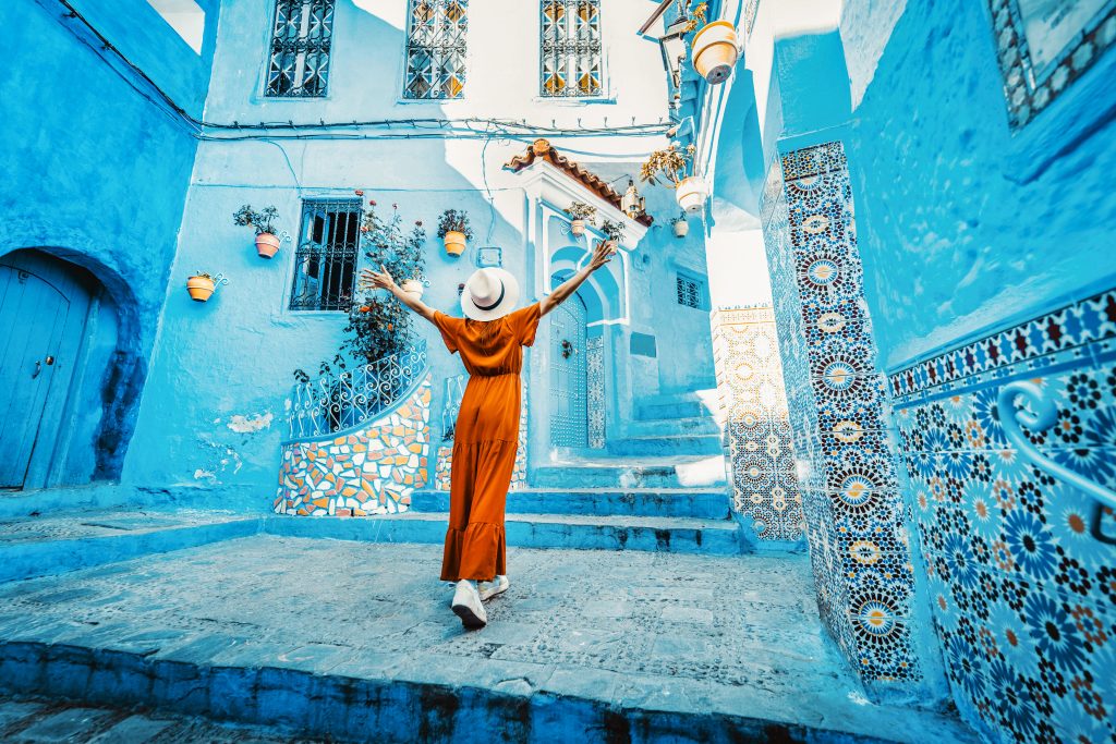 4 Day Tour from Casablanca - tour - morocco desert tour 4x4 - Chefchaouen - blue city - young woman